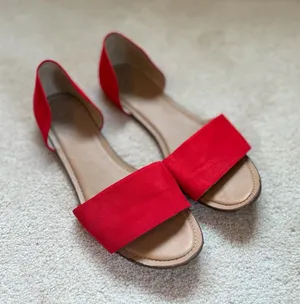 A New Day Red Faux Suede d’Orsay Flats Women’s Size‎ 11 thumbnail 1