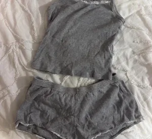 New with tags - Brandy Melville gray pajama set nwt belle tank gray and emery lace shorts thumbnail 1