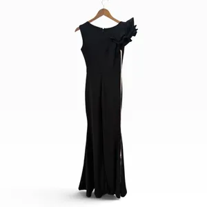 Lulus Lucette Black Sleeveless Ruffled Mermaid Maxi Dress size S NWT thumbnail 3