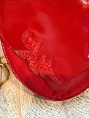 Vintage Stuart Weitzman Red Leather Crossbody Bag made Spain Y2K thumbnail 4