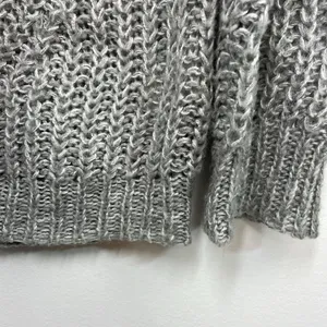 American Eagle Open knit crew neck pulloverer sweaterter gray Medium oversized thumbnail 5