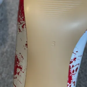 Reindee Lusion White Red Splatter Transparent Block Mid Heel RoundToe Size 5 NEW thumbnail 7