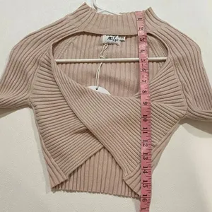 NWT Princess Polly Ribbed Cutout Crop Sweater Top S/M Balletcore thumbnail 6