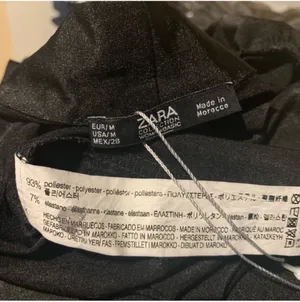 NWOT Zara surplice black neck tie top size M thumbnail 10