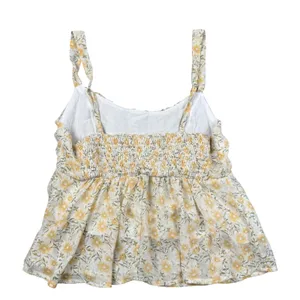 Altar'd State Butter‎ Yellow Floral Camisole Top Women's Medium Cottagecore Boho thumbnail 8