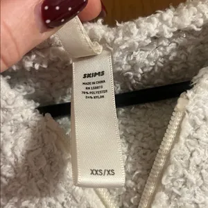 Skims Cozy Teddy Knit Bone‎ Zip-Up Hoodie XXS/XS thumbnail 7