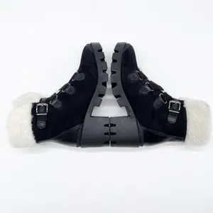 NEW‎ Schutz Womens 6 Aretuza Black Suede & Shearling Combat Boots Waterproof thumbnail 7
