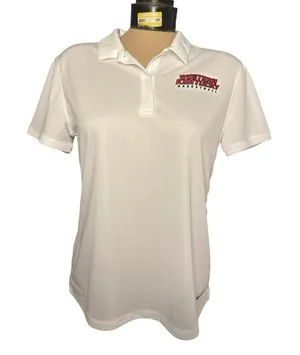 Nike Women’s Dri-fit University Of WKU Basketball White Short Sleeve Polo Medium thumbnail 1