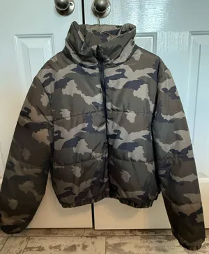 wild fable camo cropped puffer coat thumbnail 1