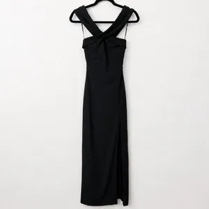 NEW Lulus Head to Cocktail Hour Black Halter Neck Open Back Maxi Dress Small thumbnail 5