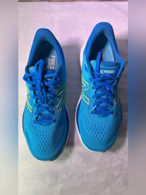 New Balance Blue Athletic Sneakers with Lime Accents thumbnail 4