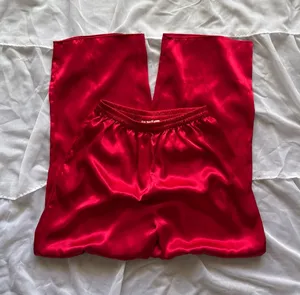 Victoria’s Secret Vintage Gold Label red Satin Pajama Pants thumbnail 1