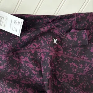 Hurley Reversible Leggings Large Potent Purple Splatter Print High Waisted HA32L thumbnail 8