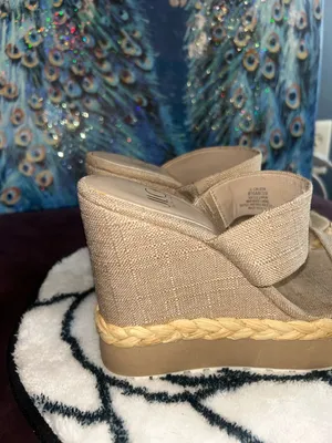Jennifer Lopez Neutral Beige Wedge Sandals - Unbranded thumbnail 3