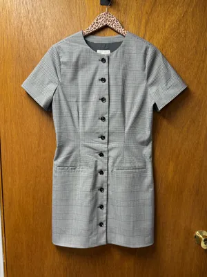 Abercrombie & Fitch A&F Mara Short-Sleeve Vest Mini Dress Plaid Grey Gray Small thumbnail 13