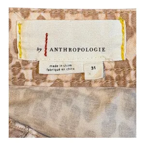 Anthropologie The Wanderer Pants Womens 31 Tan Leopard Print‎ Cotton Linen thumbnail 6