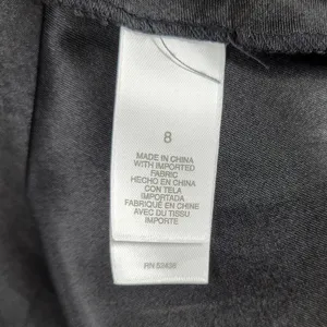 VTG Liz & Co Cocktail Dress Womens 8 Black Ruffled Detail V-Neck Flutter Sleeve thumbnail 4