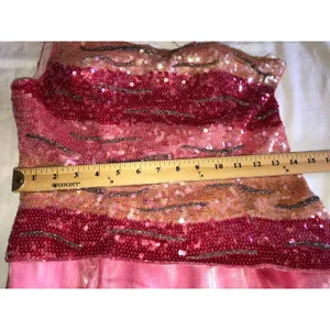 Party Time Evening Gown Pink Sequin Size M 14 Chiffon Prom Quinceañera Pageant Maxi Dress thumbnail 6