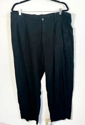 Gap Women's XL Mid-Rise Barrel Pants Black Minimalist Coastal Vacation‎ thumbnail 1