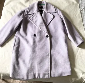 WORTHINGTON purple women wool coat mid length XL bust48in US 12-14 thumbnail 1