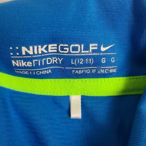 Nike Golf Dri-Fit Women's Short Sleeve 1/4 Zip Polo Shirt‎ blue white Sz L 12/11 thumbnail 2