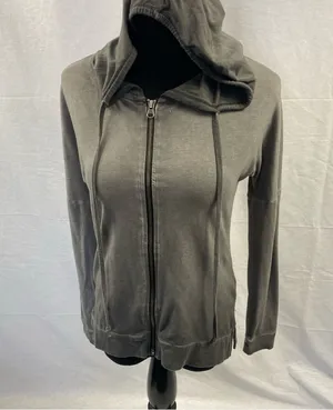 BKE Sweatshirt Womens Full Zip Slim Fit Hoodie Lightweight XS Gray Ombré thumbnail 1
