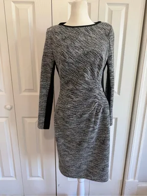 Lauren Ralph Lauren Marled Long Sleeve Two Toned Knot Sheath Dress Size 4 thumbnail 2