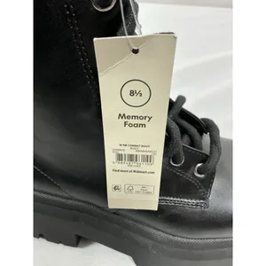 Womans NWT NOBO Platform Combat Boots 8.5 Black Lace Up Side Zip thumbnail 4