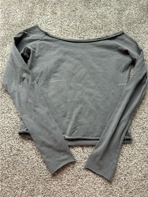 dark grey brandy melville off the shoulder long sleeve thumbnail 1