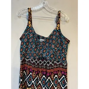 Robbie Bee Boho Tribal Maxi Dress XL Geometric Festival Vacation Dress thumbnail 4
