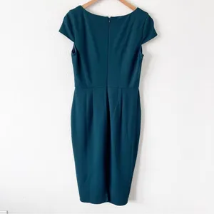 Dress the Population Jaleah Emerald Green Business Career V-Neck Sheath Dress thumbnail 8