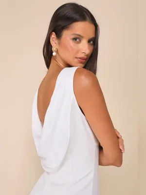 Lulu's Perfection Bound White Sleeveless Cowl Back Mini Dress thumbnail 4