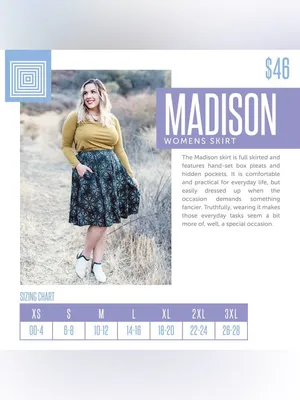 LuLaRoe Madison Black and Gray Checked Skirt thumbnail 4