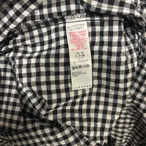 Topshop Black & White Gingham Puff Sleeve Wrap Mini Dress Size 6 thumbnail 7