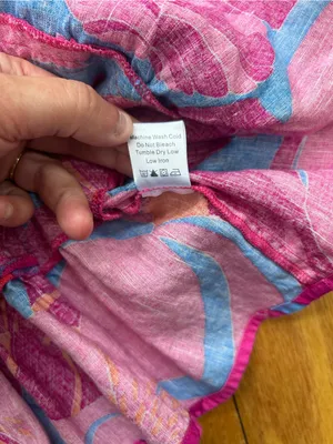 Tuckernuck X Cameran‎ Eubanks Wild Azalea Edisto Dress Pink Blue Linen Small S thumbnail 9