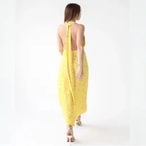 NWT Rumored Sirena Midi Wrap Dress Windswept Floral Halter Slit Womens Size S thumbnail 3