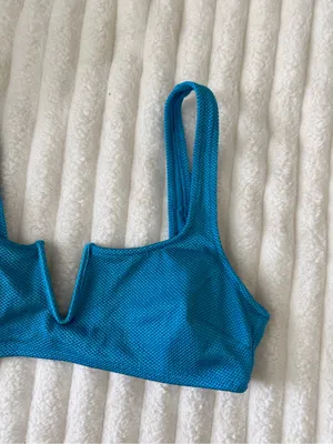 aerie Teal Blue V-Notch Swim Bikini Top thumbnail 3