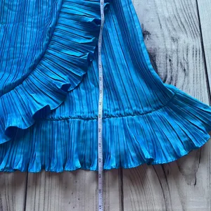 Amur Kelce Cobalt Blue Pleated Flounce Mini Dress thumbnail 11