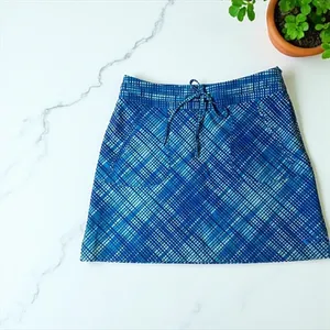 Oakley Golf Skort Women's Blue Plaid Athletic Drawstring Pockets‎ Size 6 thumbnail 2