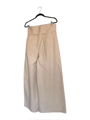 NWOT ZARA Bloggers Fave High-waisted trousers Palazzo Pocket Medium Beige Cream thumbnail 9
