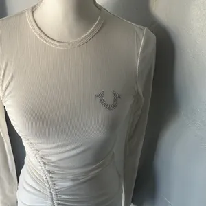 True Religion White Ruched Long Sleeve Blouse thumbnail 5