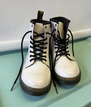 Dr. Martens White Patent Leather Lace-Up Boots Size US 4 thumbnail 1