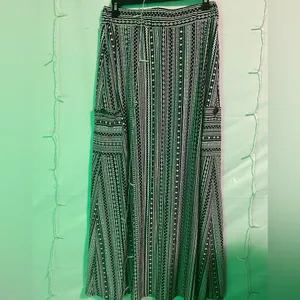 Striped Black and White Maxi Skirt thumbnail 5
