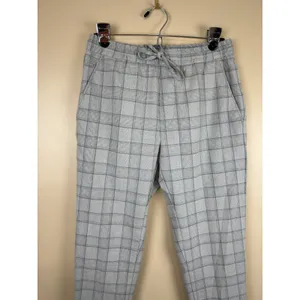 Zara Pants Womens Size S Plaid Tapered Elastic Waist Pull On Trousers Checkered thumbnail 2