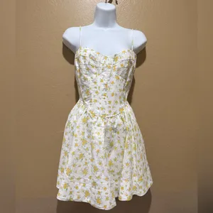 Bardot Yellow and‎ White Floral Mini Dress thumbnail 4