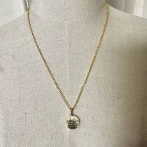Sailing ships small circle pendant necklace thumbnail 2
