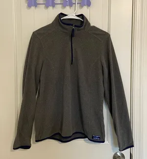 EUC | L.L. Bean women’s gray soft brushed fitness fleece‎ zip jacket — medium thumbnail 1
