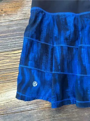 Lululemon GUC Pace Rival Skirt 12 Tennis Golf Pickleball Royal Black Shorts thumbnail 5