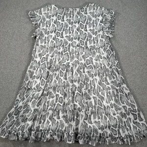 Jodifl Women's Small V-Neck Babydoll Mini Dress Animal Snake Print Ruffle Sleeve thumbnail 9