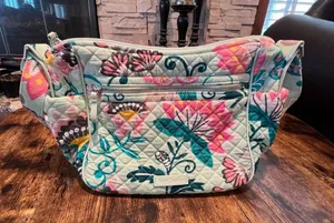 Vera Bradley RETIRED: | Mint Flowers pattern medium size crossbody purse thumbnail 13